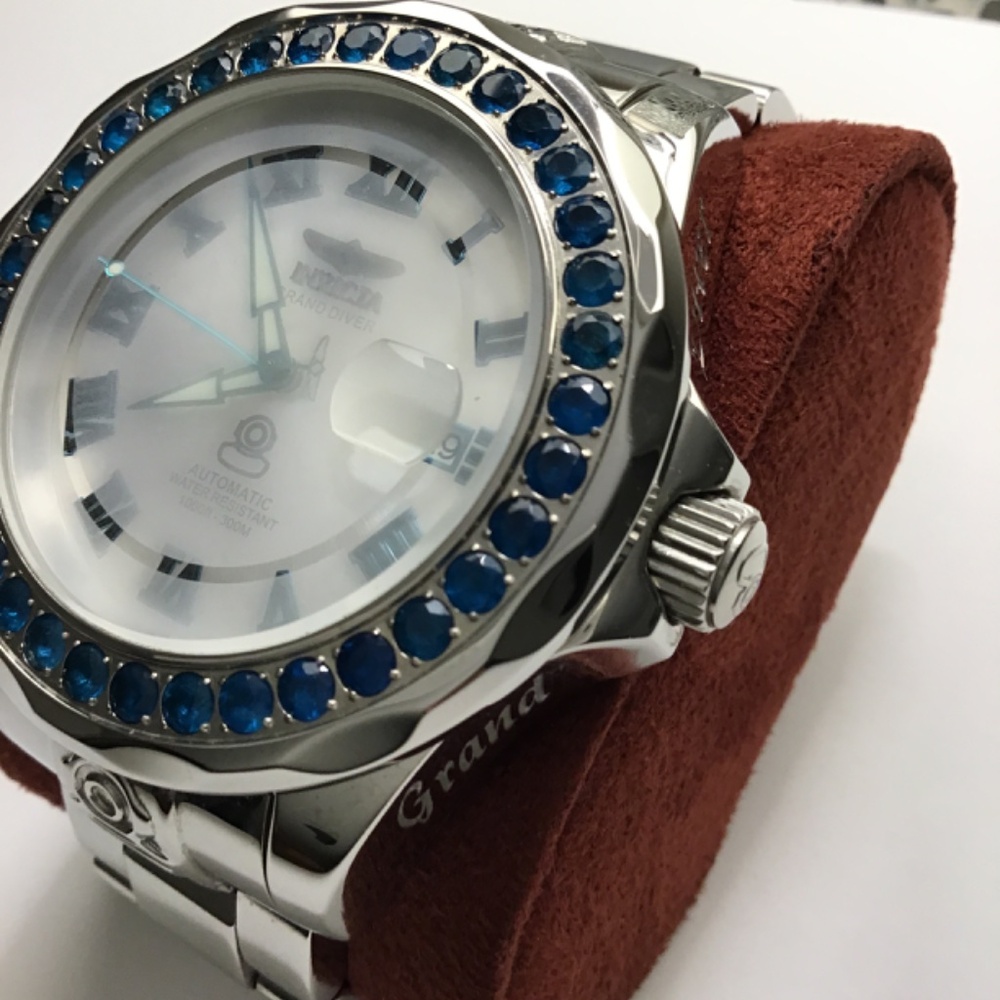 Invicta GRAND Diver Automatic Genuine Neon Apatite Gemstone - Picture 4 of 13